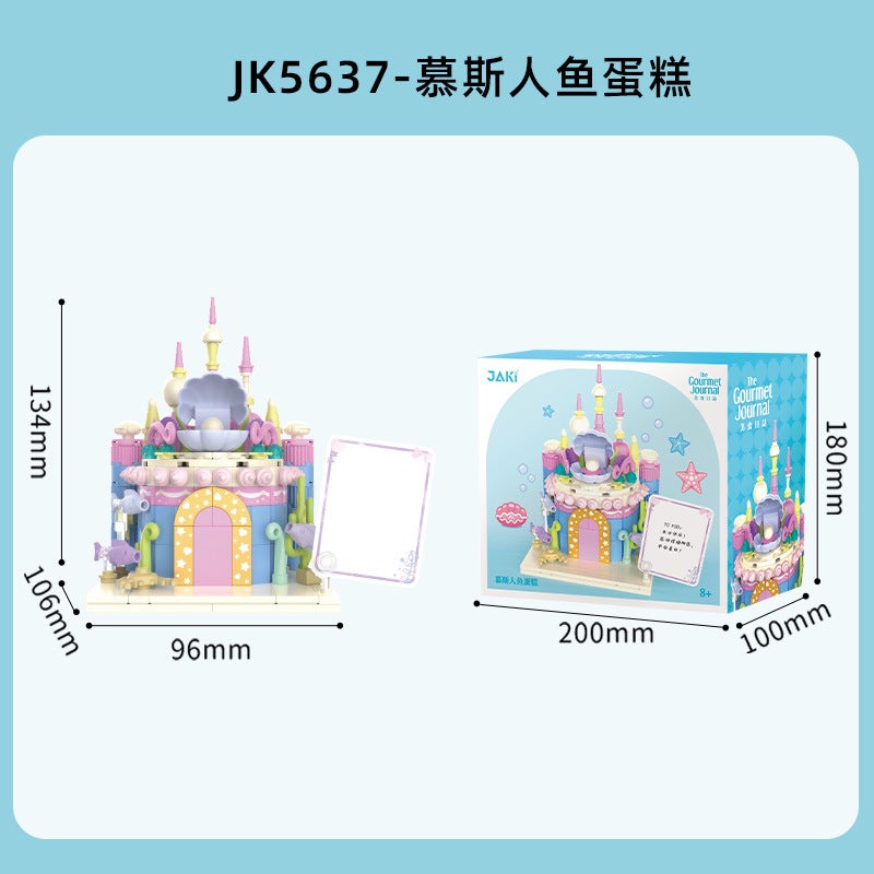 Chinese Building Block Cake Jiaqi Jk5635-5639 Trendy Food Cute Girl Birthday Decoration Girl Toy - Image 1